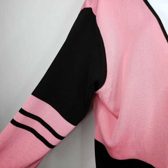 Marlis Womens Size L Pink Black Open Cardig - Picture 2 of 4